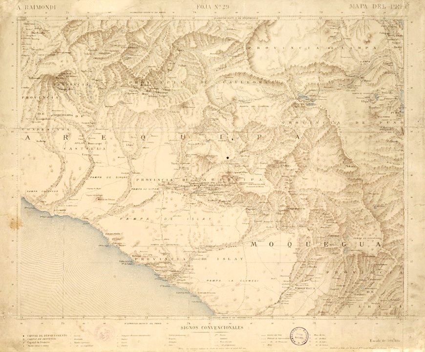 Mapa antiguo de Perú