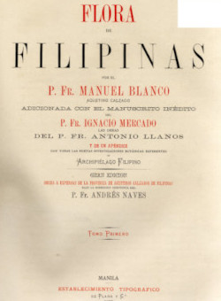 Portada de Flora de Filipinas de M.Blanco