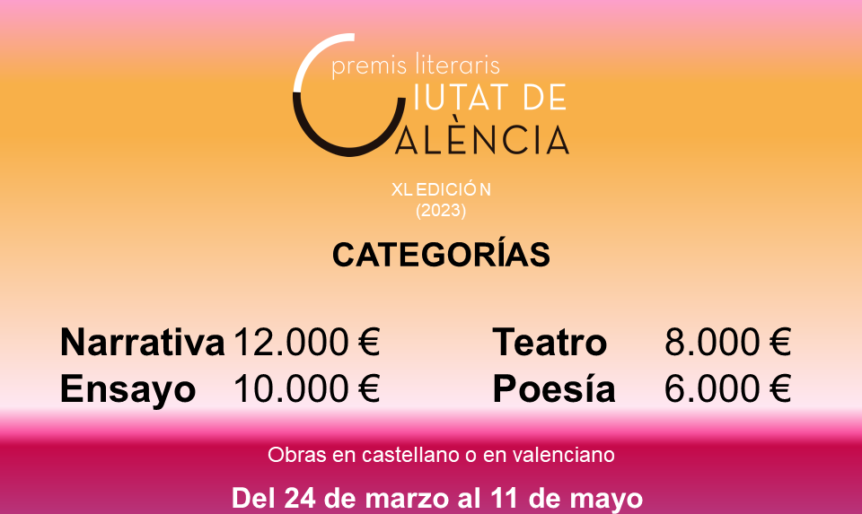 PREMIOS LITERARIOS CIUTAT DE VALNCIA 2023 XLI EDICIN