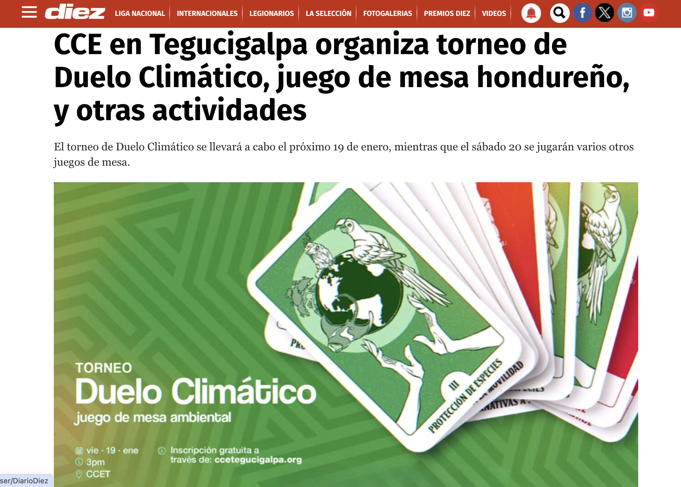 El CCET organiza torneo de Duelo Climtico juego de mesa hondureo y otras actividades
