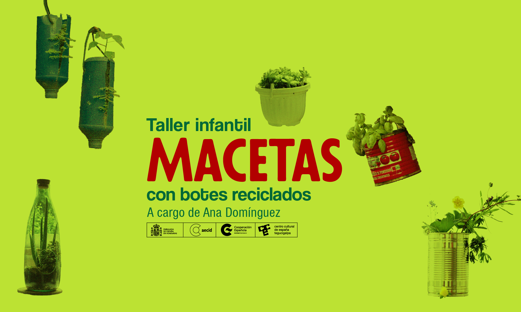 Taller infantil Macetas con botes reciclados